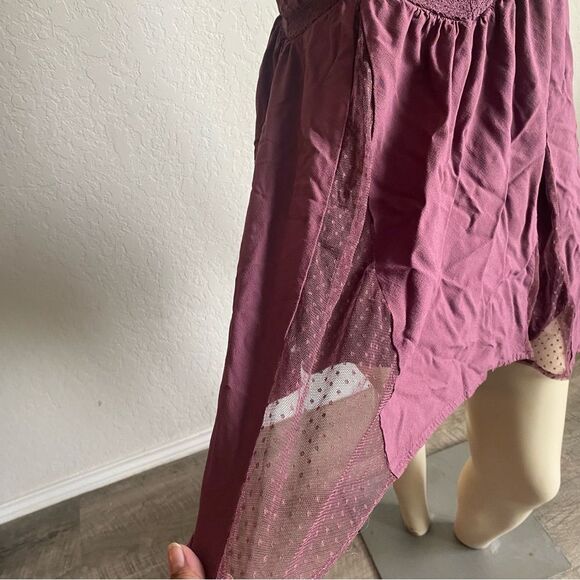 American Eagle Outfitters Womens Dress Size 2 Mauve Babydoll Lace Fairy A-Line - Picture 3 of 14